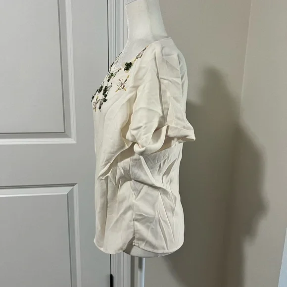 Banana Republic Jewel Neck Relaxed Short Sleeve Blouse - Picture 8 of 12